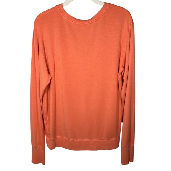 Athleta Orange V Neck Long Sleeve Shirt Women's Medium - Picture 2 of 6